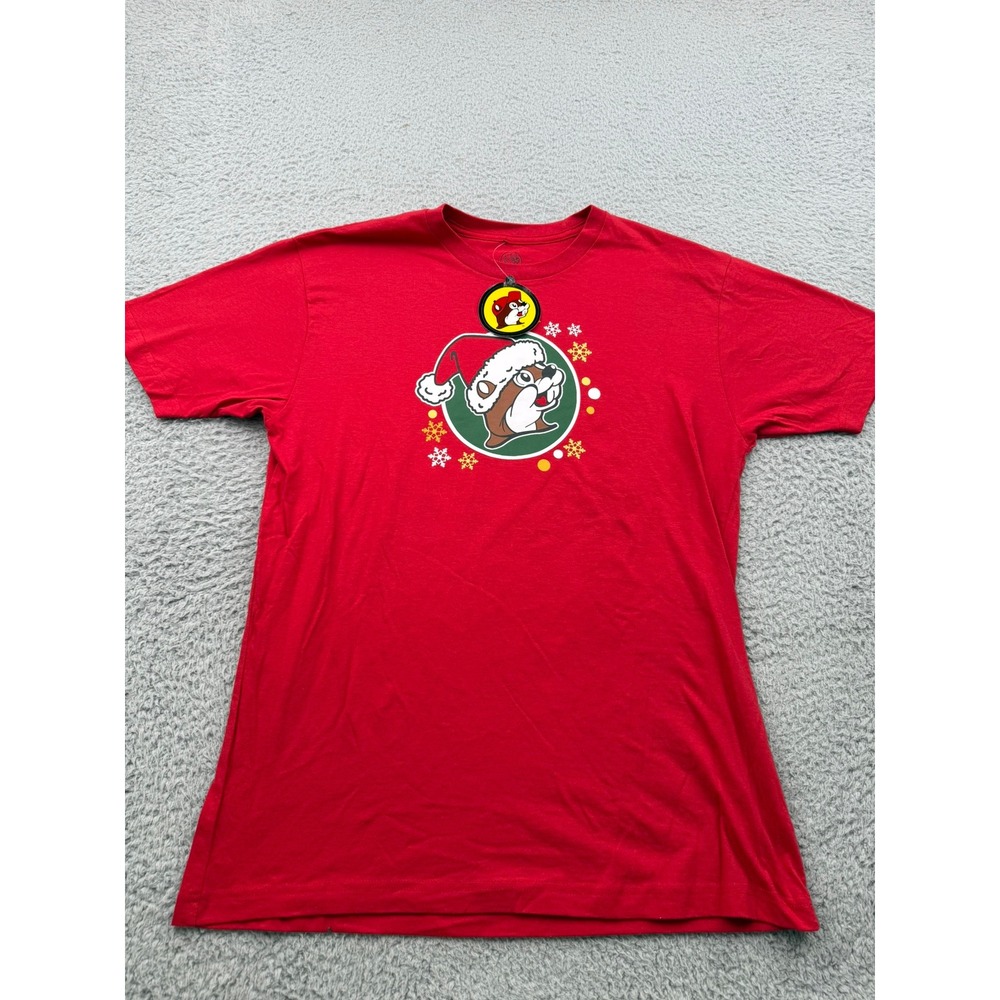 Buc-ees 2024 Christmas Shirt Believe Red Nutcracker Beaver Tee Mens Medium NWT